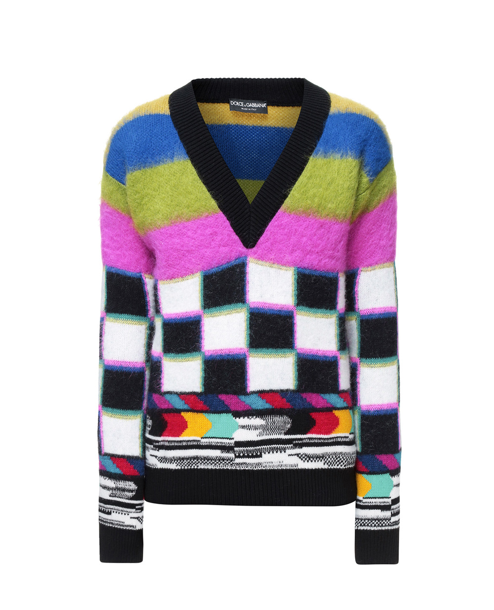 Вовняний пуловер Dolce&Gabbana GXH47T-JCMI1, різнокольоровий колір • Купити в інтернет-магазині Kameron