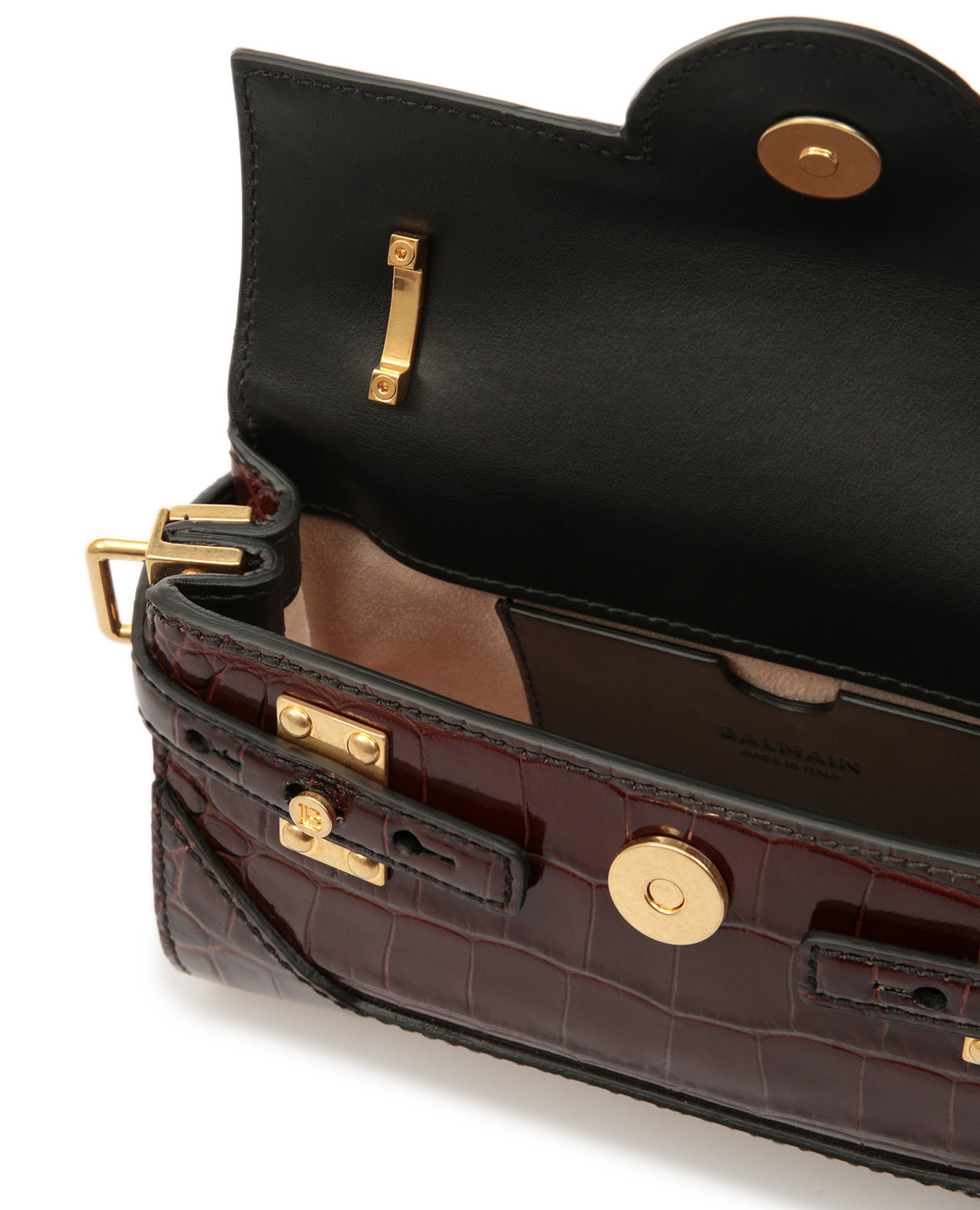 Кожаная сумка B-Buzz 19 Balmain UN0S525LVCW, коричневый цвет • Купить в интернет-магазине Kameron