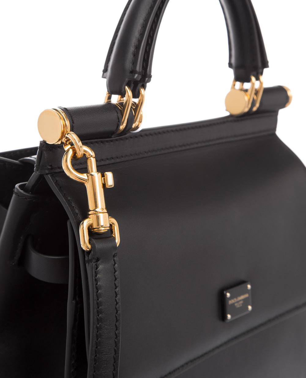 Кожаная сумка Sicily 58 Small Dolce&Gabbana BB6622-AV385, черный цвет • Купить в интернет-магазине Kameron