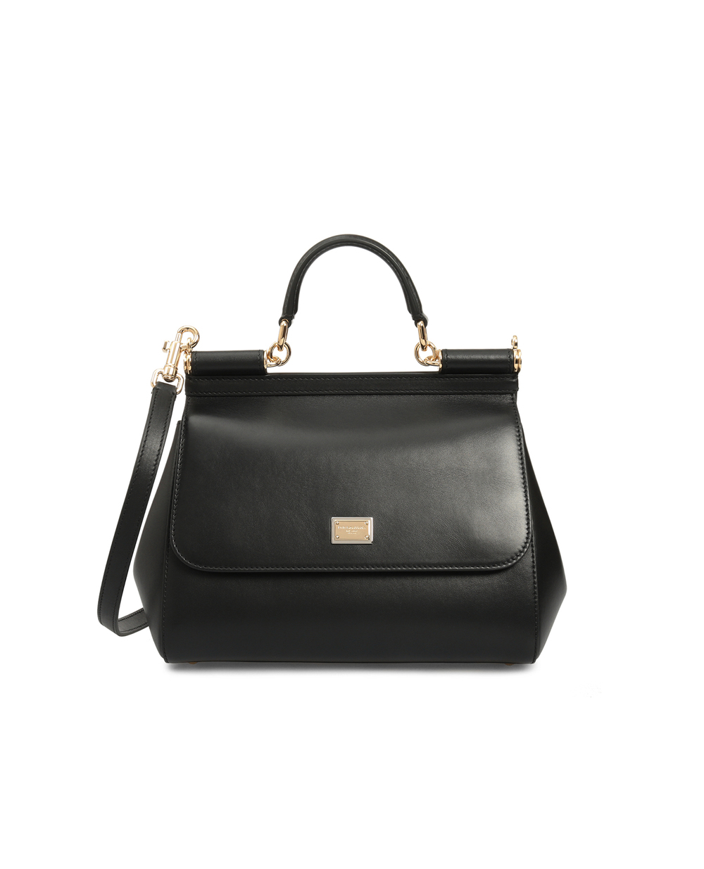 Кожаная сумка Sicily medium Dolce&Gabbana BB6002-AW752, черный цвет • Купить в интернет-магазине Kameron