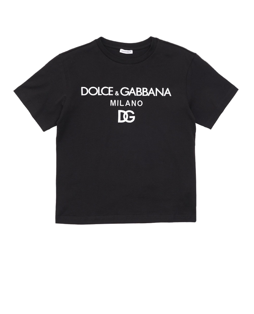 Детская хлопковая футболка Dolce&Gabbana Kids L4JTEY-G7E5G-B, черный цвет • Купить в интернет-магазине Kameron