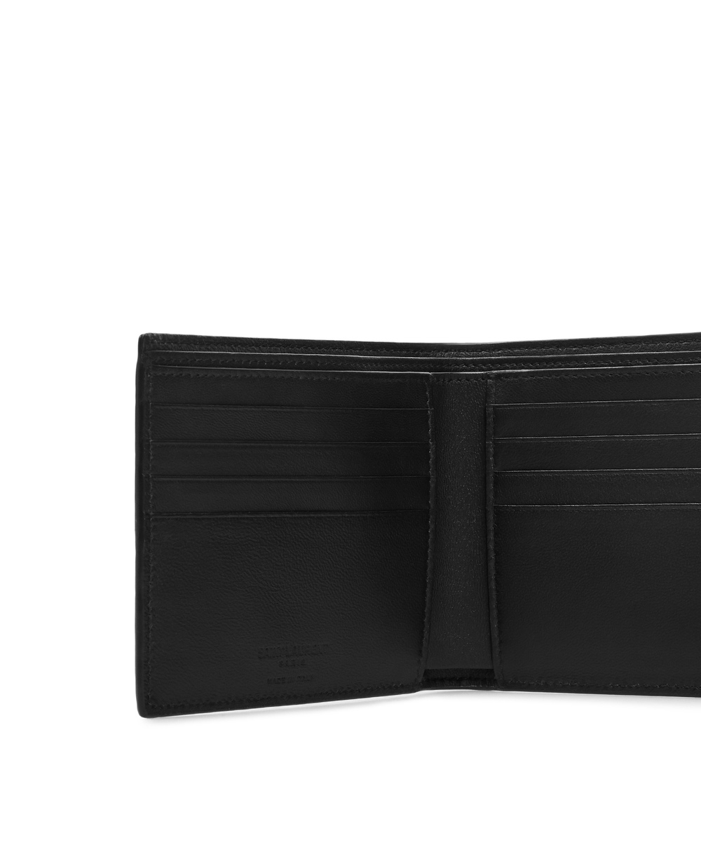 Кожаный кошелек Saint Laurent 396307-DZEDE-, черный цвет • Купить в интернет-магазине Kameron