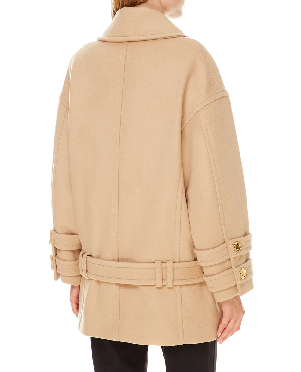 Вовняне пальто Balmain WF1UA005W006, бежевий колір • Купити в інтернет-магазині Kameron