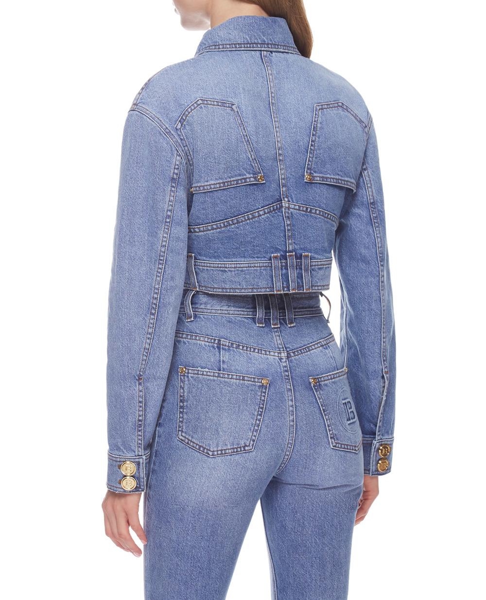 Джинсова куртка Balmain VF0TC015D113, блакитний колір • Купити в інтернет-магазині Kameron