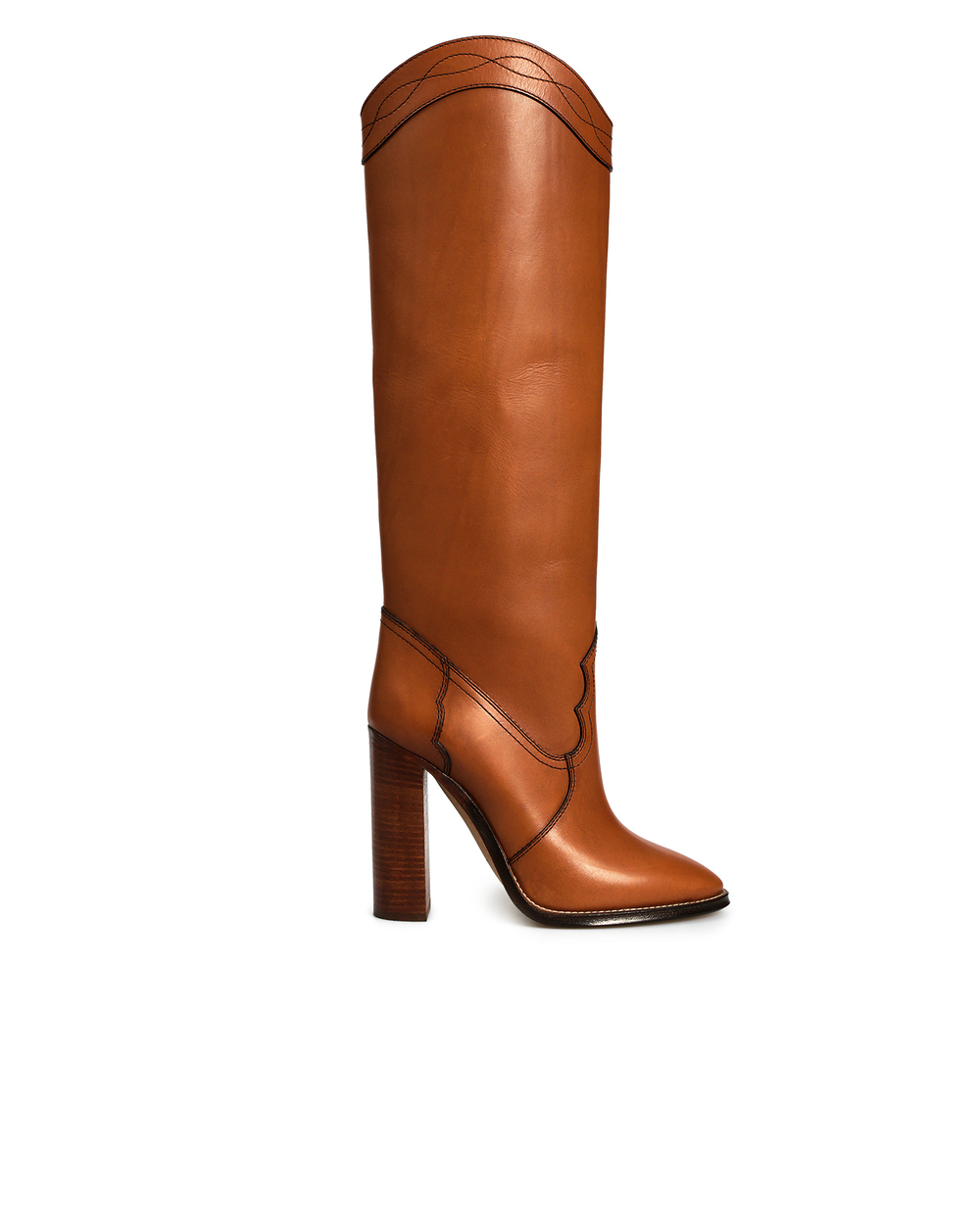 Шкіряні чоботи Saint Laurent 620981-1UP00-, коричневий колір • Купити в інтернет-магазині Kameron