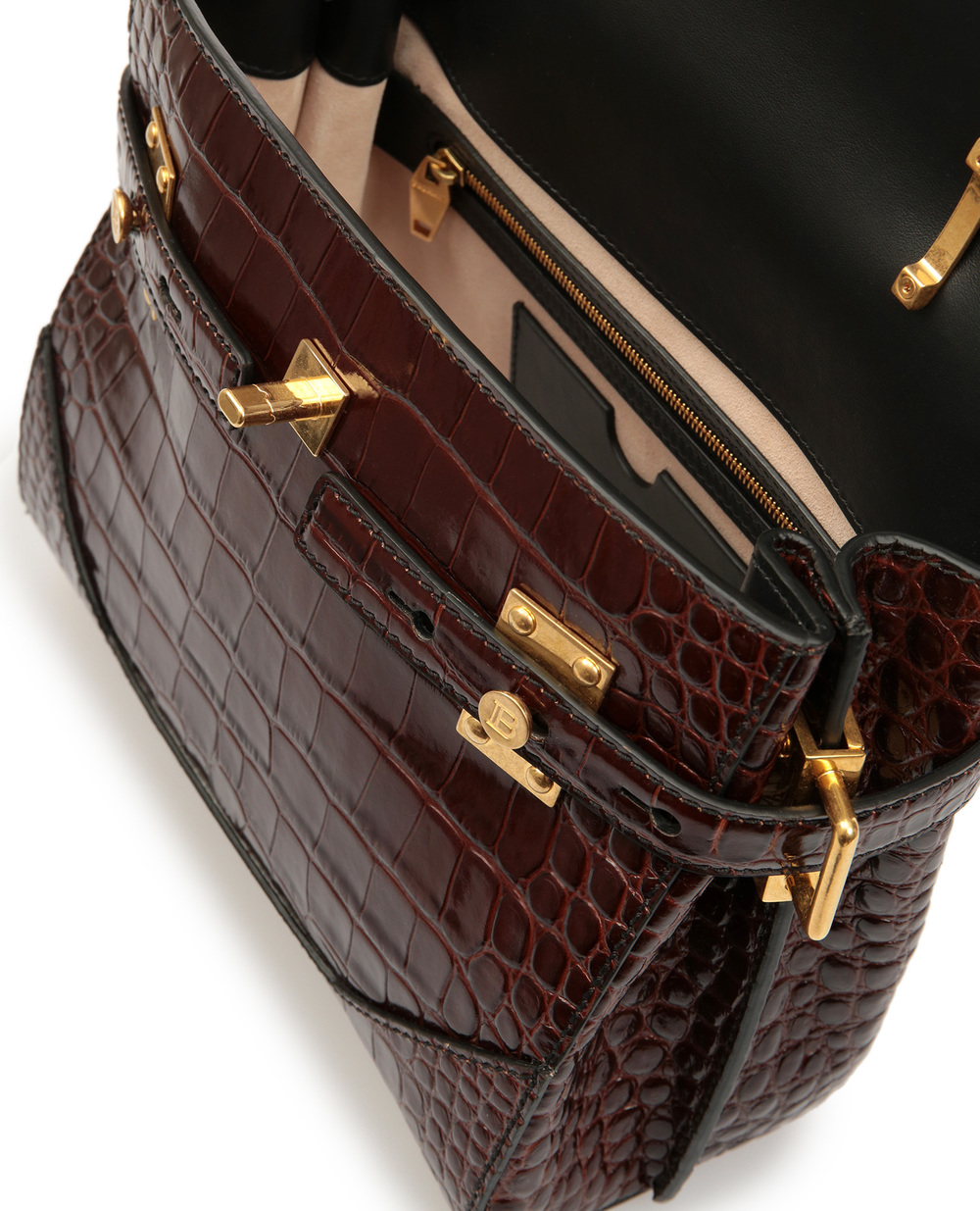 Кожаная сумка B-Buzz 23 Balmain UN0S526LVCW, коричневый цвет • Купить в интернет-магазине Kameron