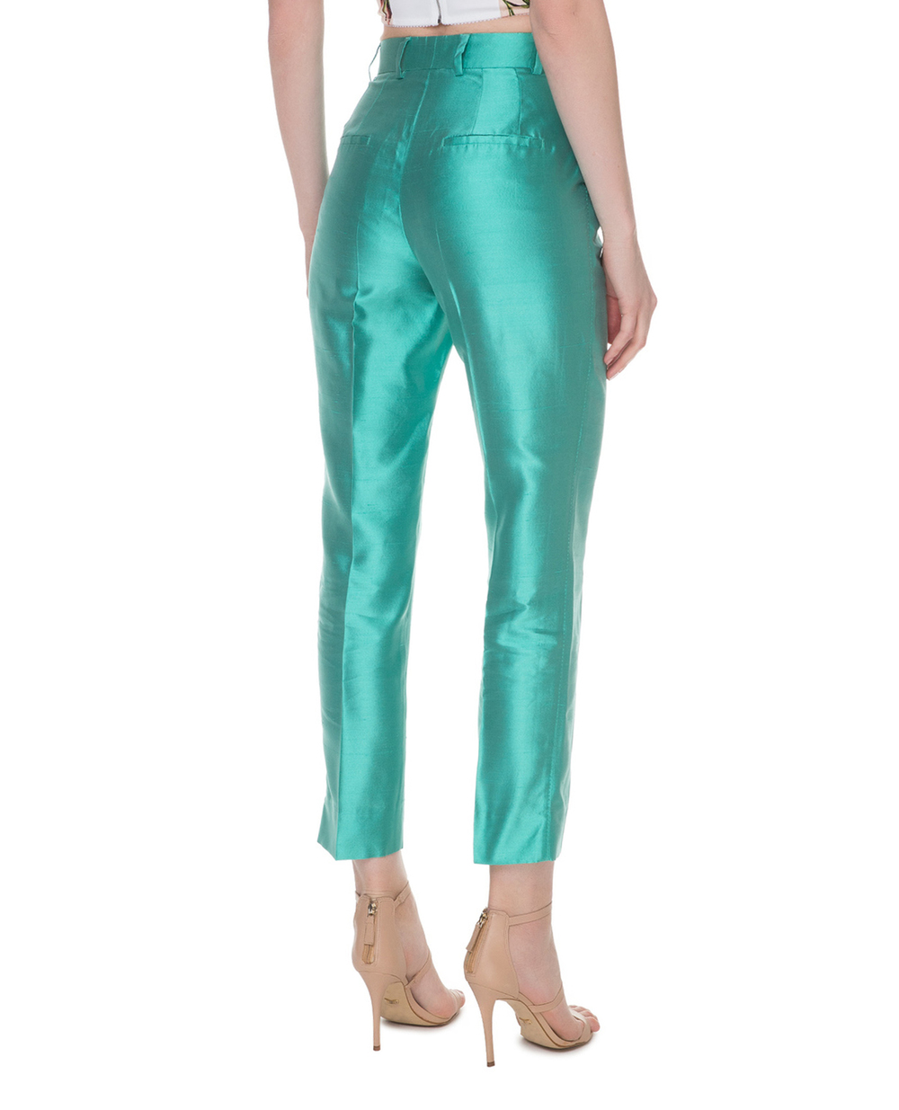 Шовкові штани Dolce&Gabbana FTAM2T-FU1L5, бірюзовий колір • Купити в інтернет-магазині Kameron