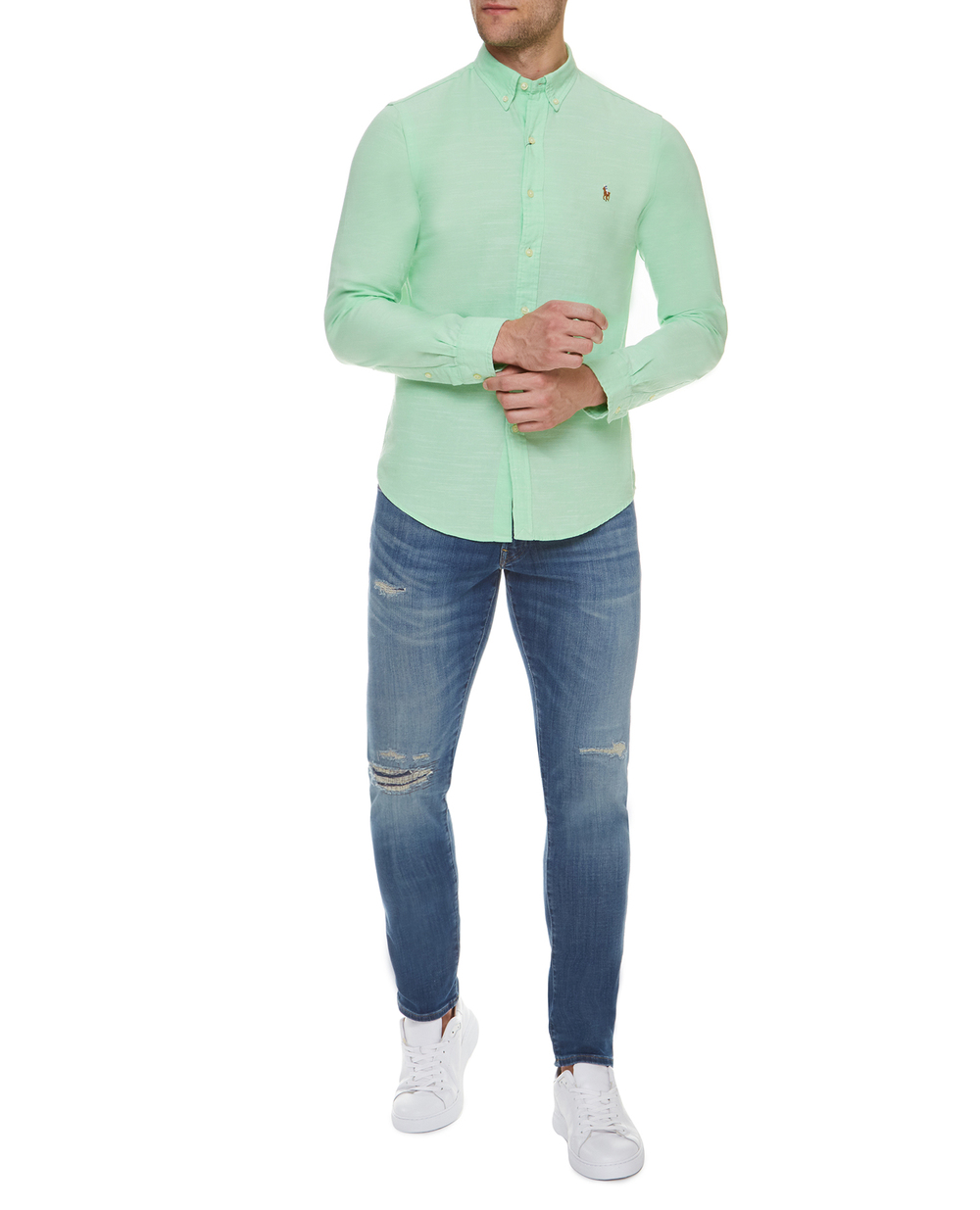 Сорочка Polo Ralph Lauren 710795457009, зелений колір • Купити в інтернет-магазині Kameron