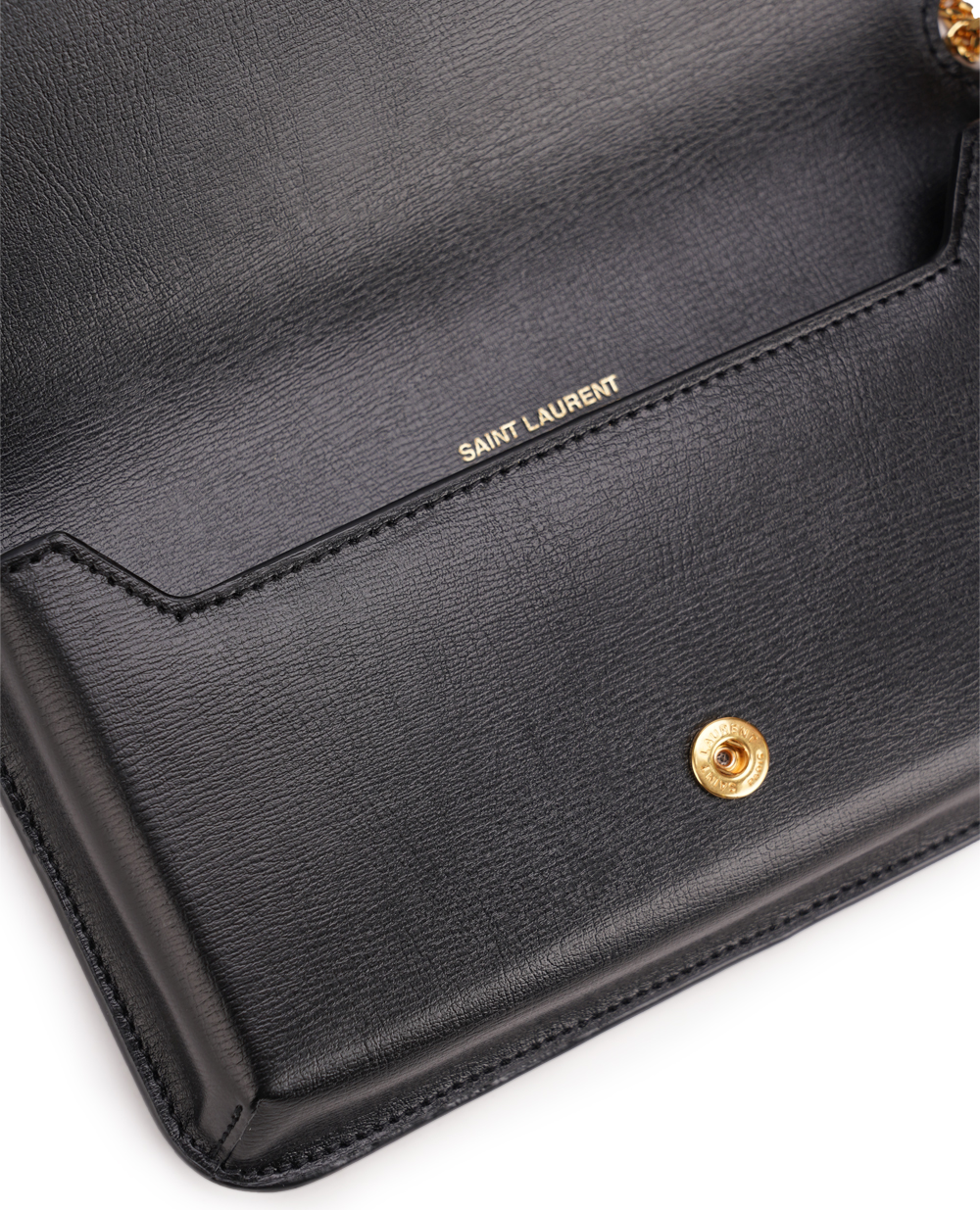Кожаная сумка Cassandre Saint Laurent 635095-0U40J, черный цвет • Купить в интернет-магазине Kameron