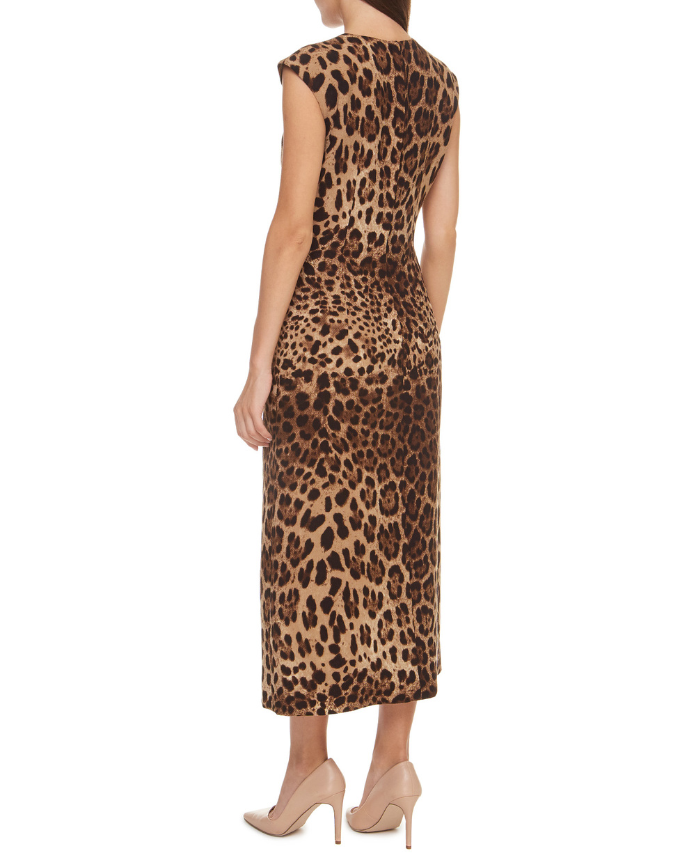 Шерстяное платье Dolce&Gabbana F6Q1ZT-FS2A3, коричневый цвет • Купить в интернет-магазине Kameron
