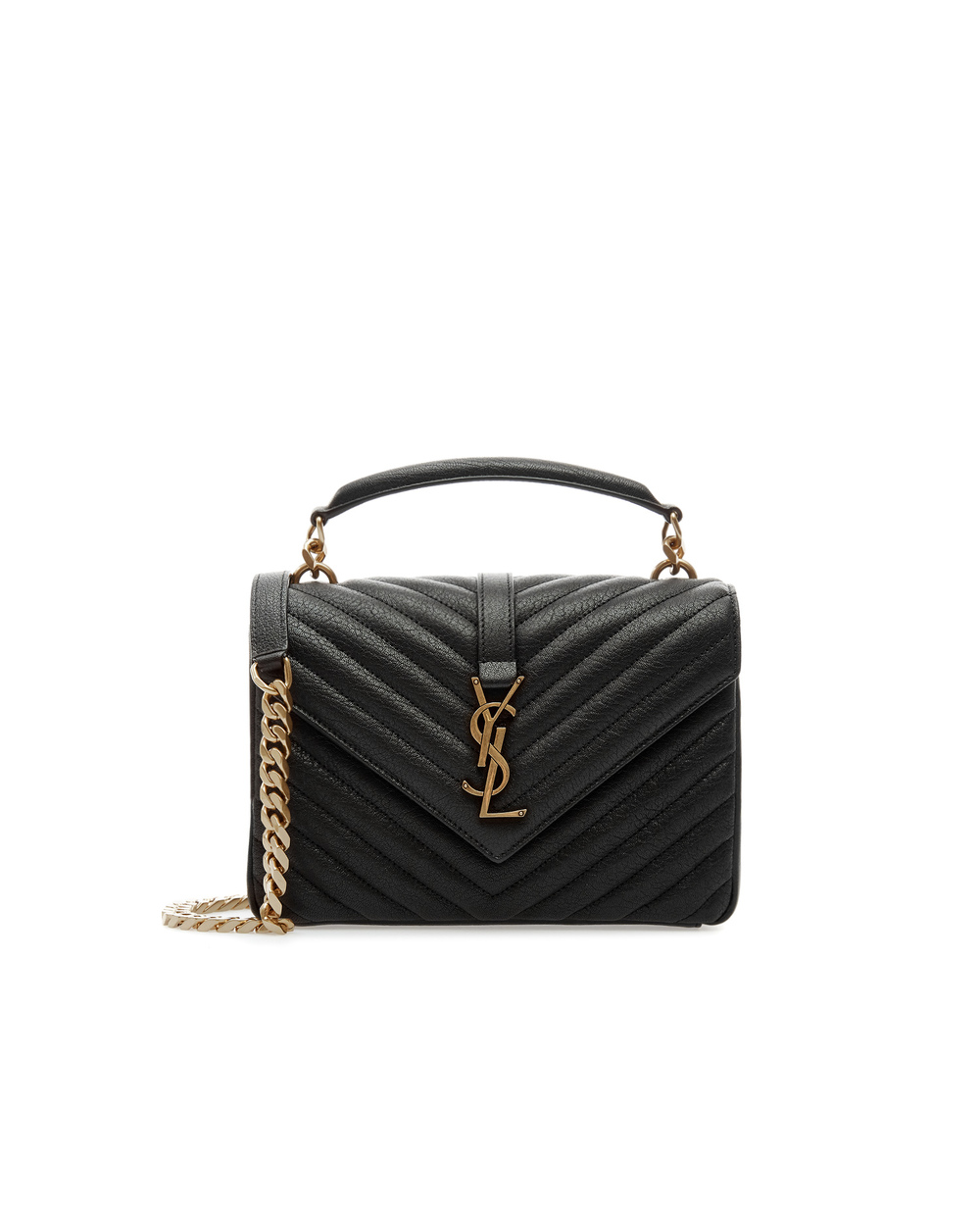 Шкіряна сумка College Medium Saint Laurent 600279-BRM07-, чорний колір • Купити в інтернет-магазині Kameron