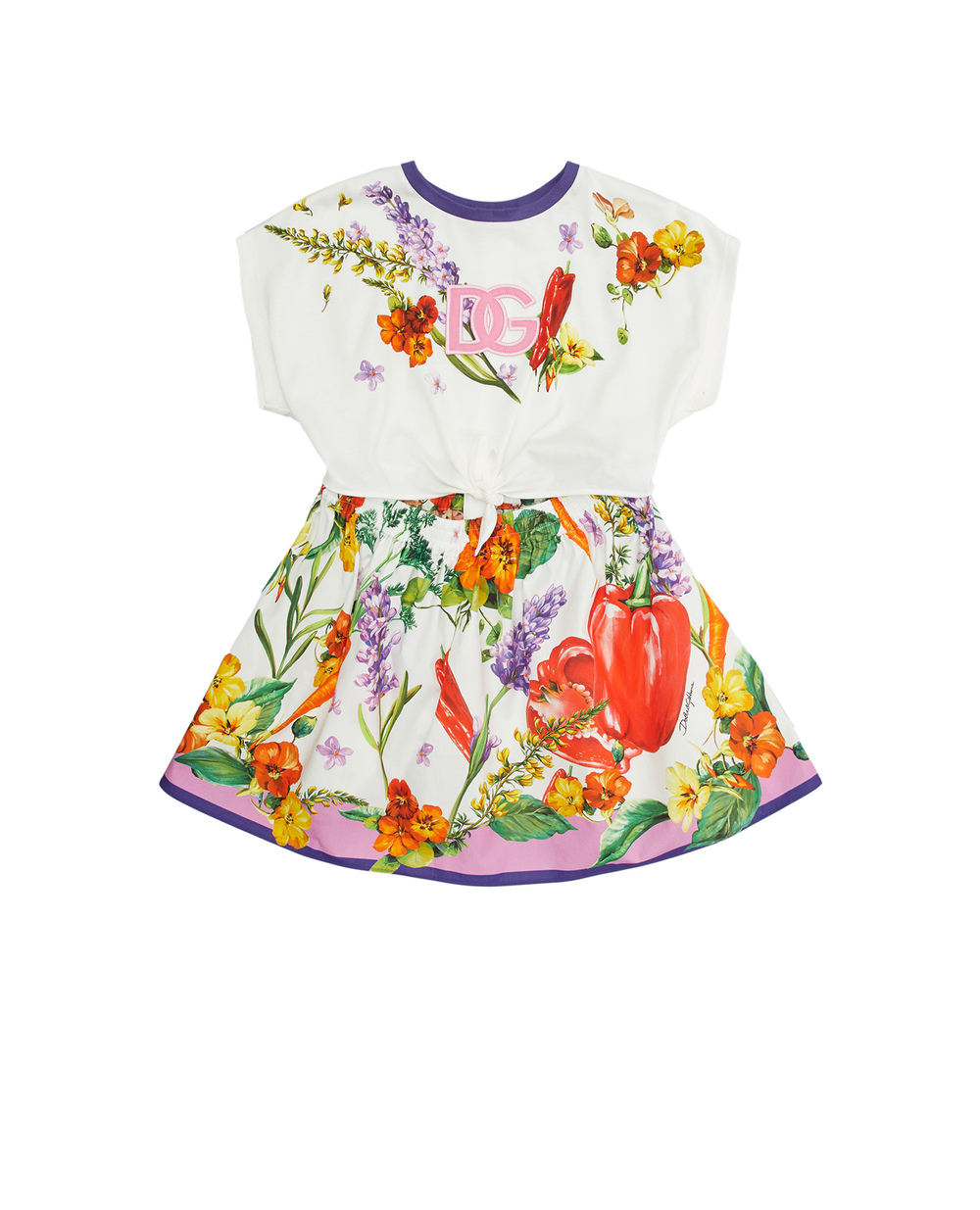 Дитяче плаття Dolce&Gabbana Kids L5JD6H-G7I1A-S, білий колір • Купити в інтернет-магазині Kameron