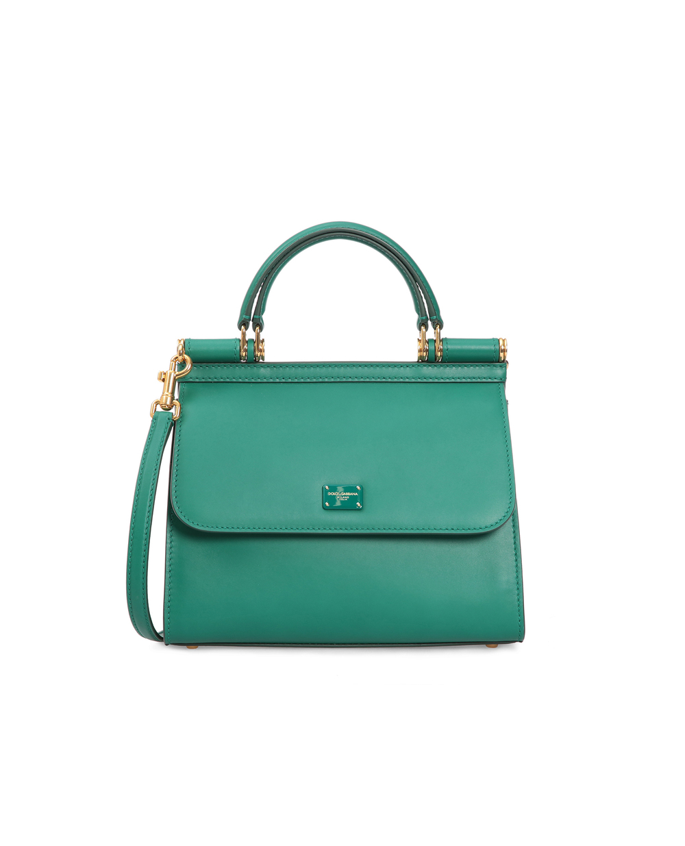 Кожаная сумка Sicily 58 Small Dolce&Gabbana BB6622-AV385, зеленый цвет • Купить в интернет-магазине Kameron