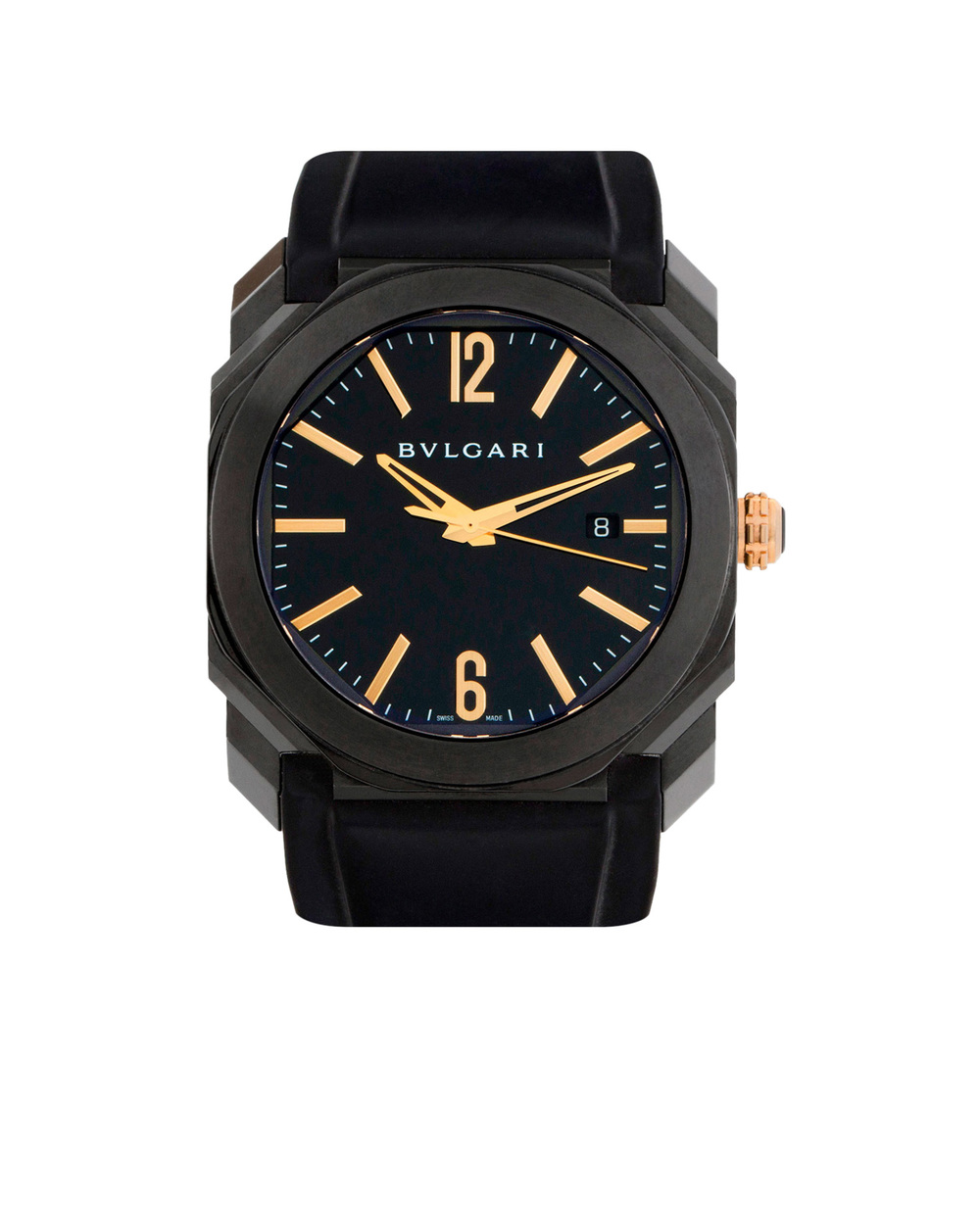 Часы Octo Solotempo Bulgari 102581, черный цвет • Купить в интернет-магазине Kameron