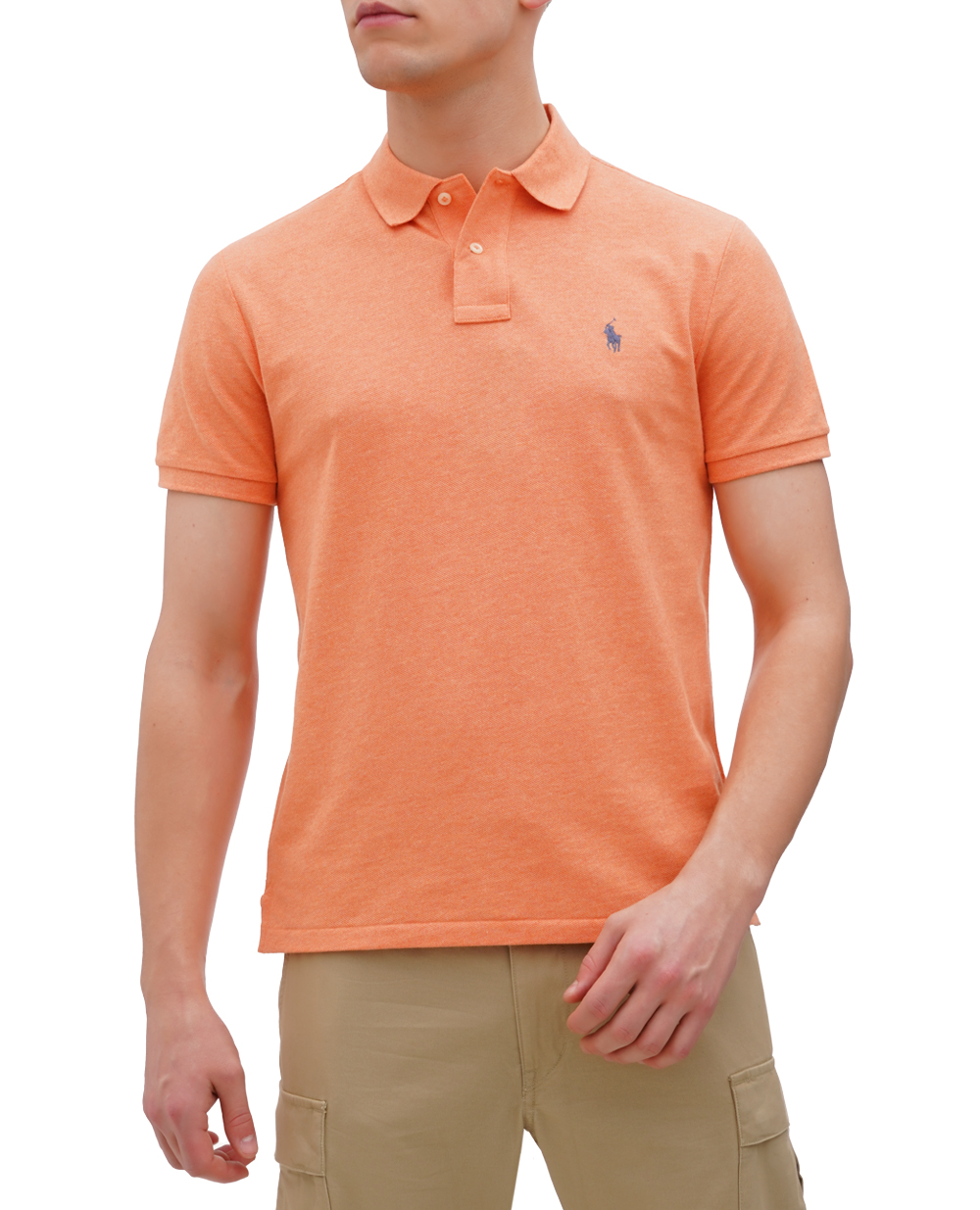 Поло Mesh Polo Ralph Lauren 710680784354, оранжевый цвет • Купить в интернет-магазине Kameron