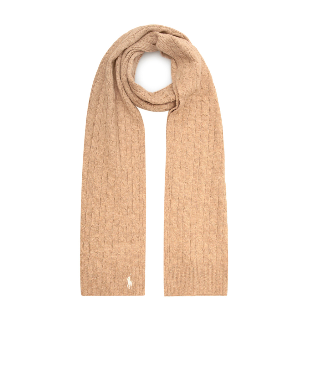 Шерстяной шарф Polo Ralph Lauren 455823498001, бежевый цвет • Купить в интернет-магазине Kameron