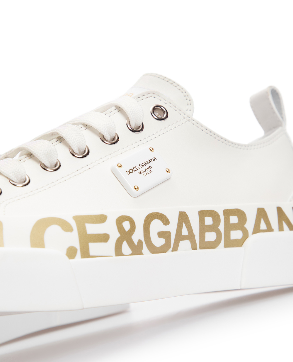 Кожаные кеды Dolce&Gabbana CK1886-AO515, белый цвет • Купить в интернет-магазине Kameron