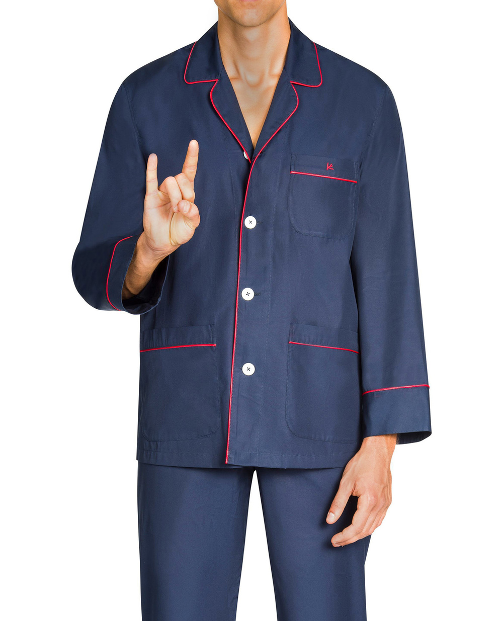 Пижама (рубашка, брюки, шорты) ISAIA PG7949+7950+7951.KM002, синий цвет • Купить в интернет-магазине Kameron