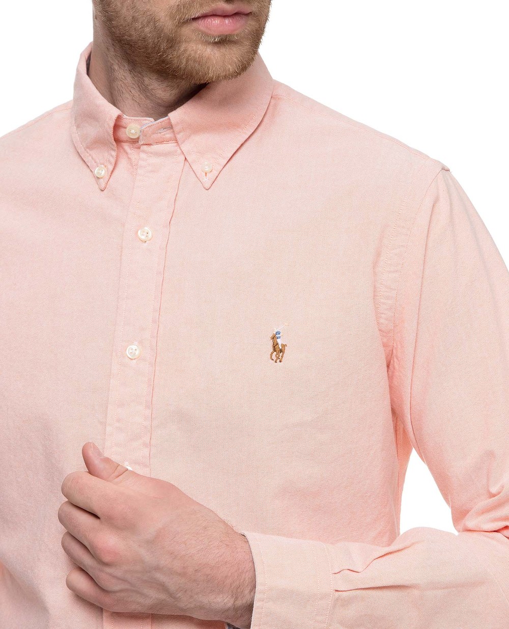 Рубашка Custom Fit Polo Ralph Lauren 710784298010, оранжевый цвет • Купить в интернет-магазине Kameron