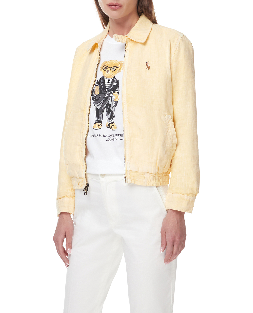 Льняна куртка Polo Ralph Lauren 211888260003, жовтий колір • Купити в інтернет-магазині Kameron