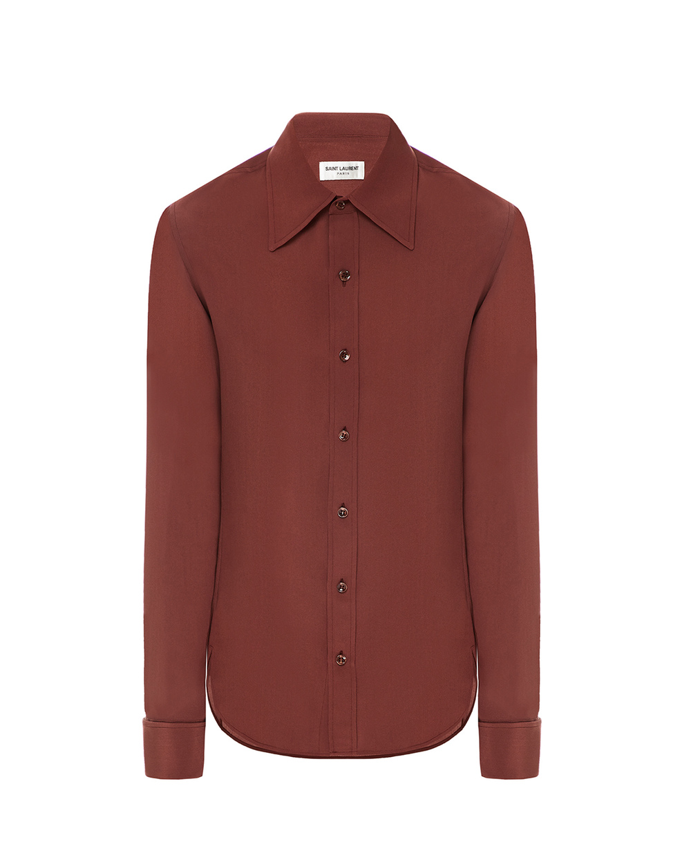 Шовкова блуза Saint Laurent 663493-Y100W, коричневий колір • Купити в інтернет-магазині Kameron