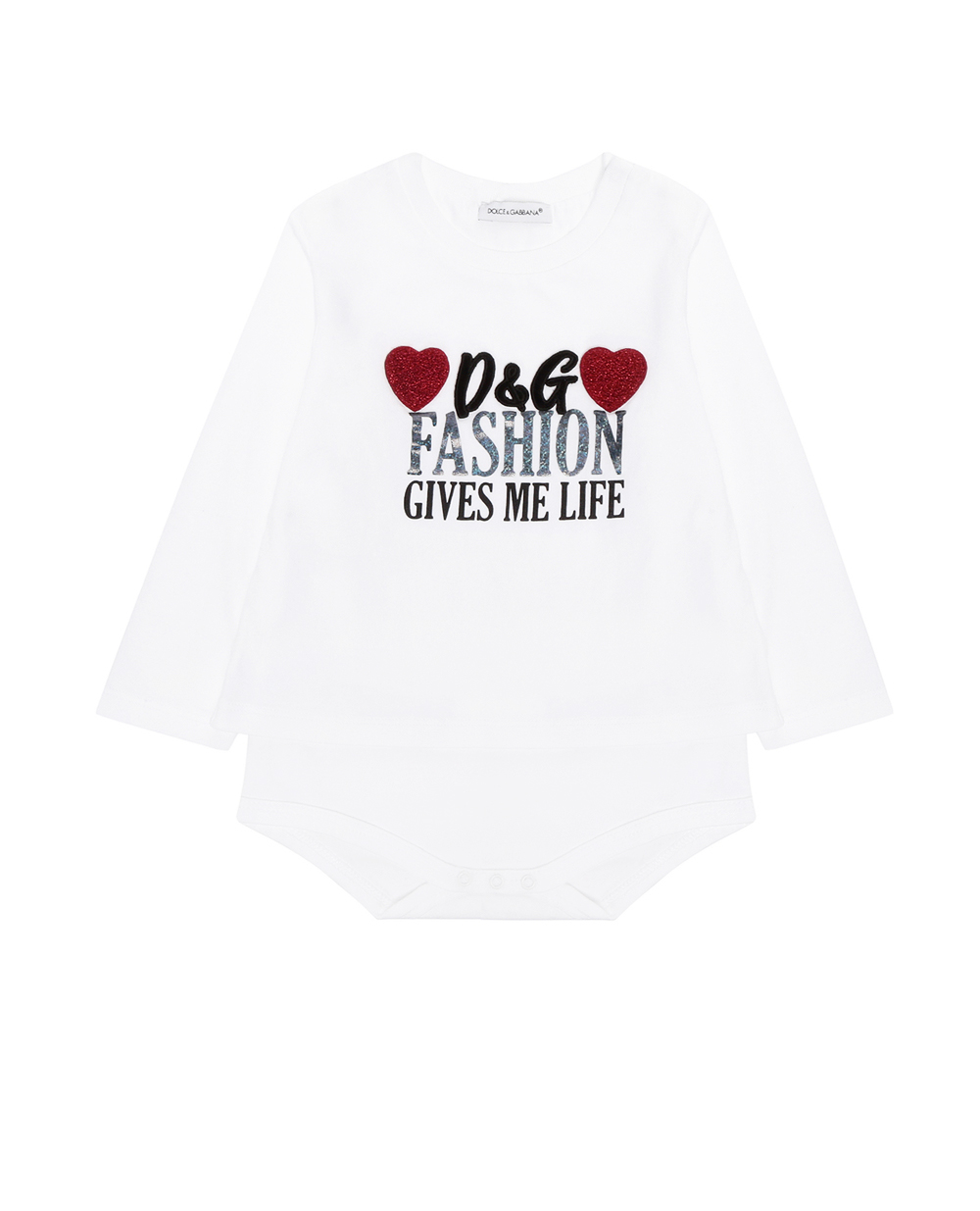 Боді Dolce&Gabbana Kids L2JOP4-G7TBP, білий колір • Купити в інтернет-магазині Kameron