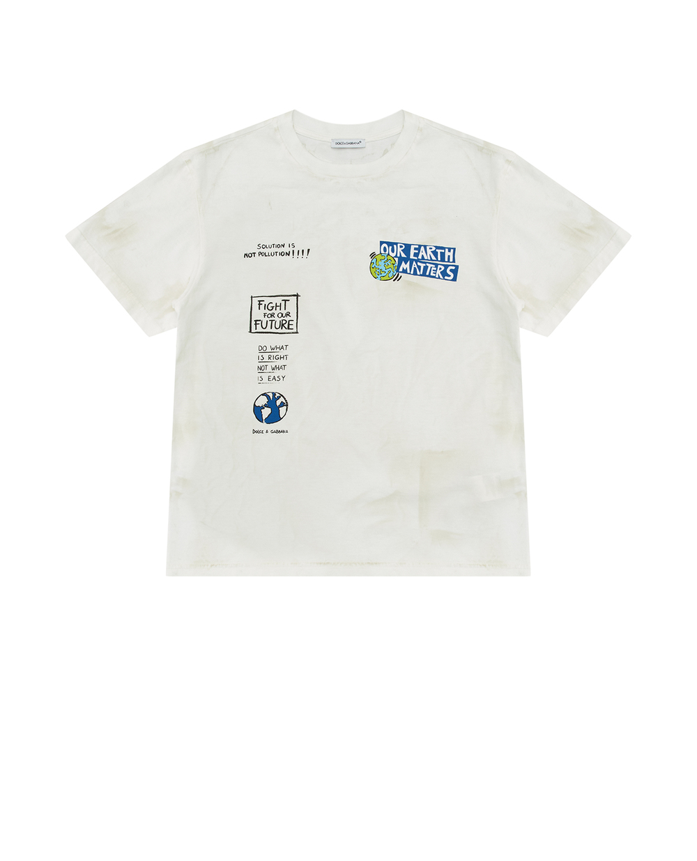 Детская футболка Dolce&Gabbana Kids L4JTEH-G7I1U-S, белый цвет • Купить в интернет-магазине Kameron