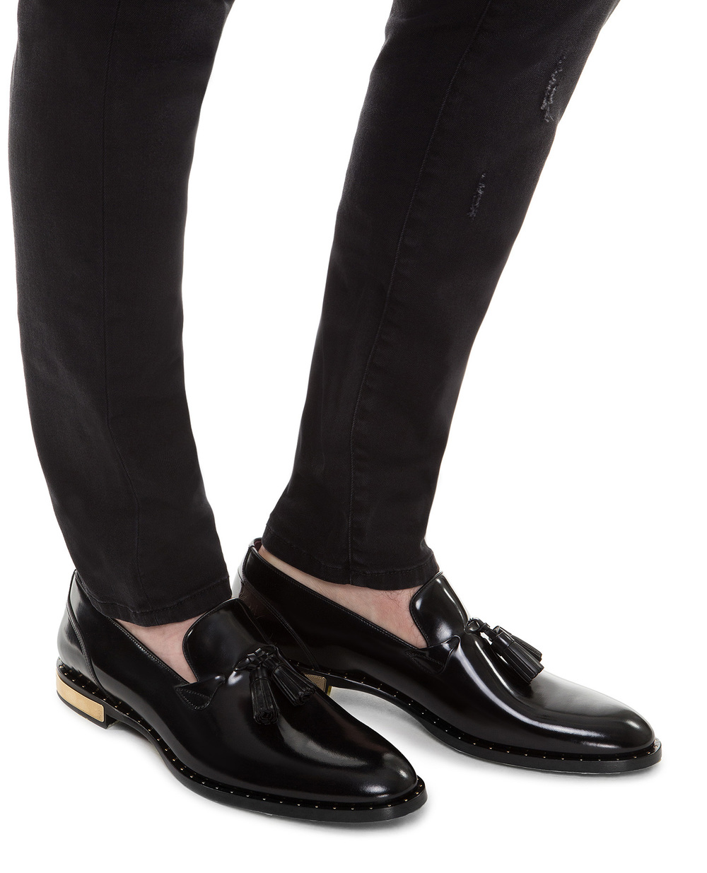 Кожаные лоферы Dolce&Gabbana A50323-A1203, черный цвет • Купить в интернет-магазине Kameron