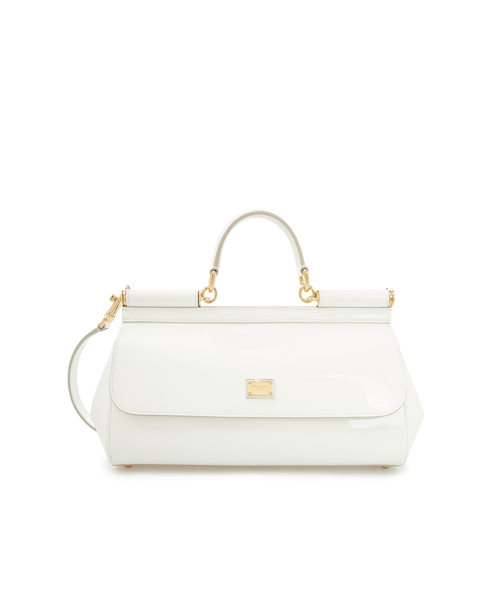Кожаная сумка Sicily Dolce&Gabbana BB7117-A1471, белый цвет • Купить в интернет-магазине Kameron