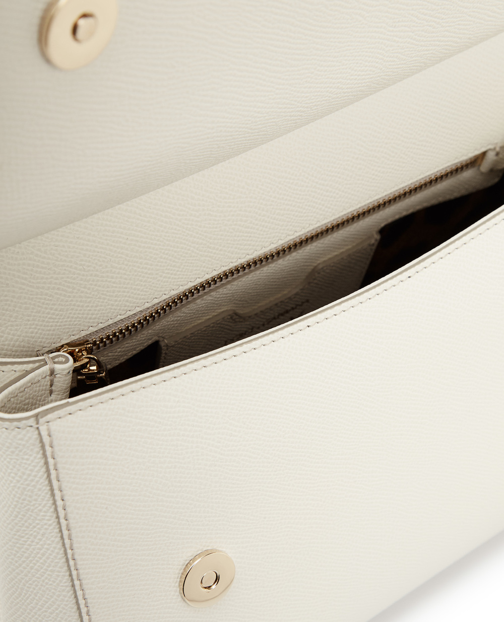 Кожаная сумка Sicily Large Dolce&Gabbana BB6002-A1001, белый цвет • Купить в интернет-магазине Kameron