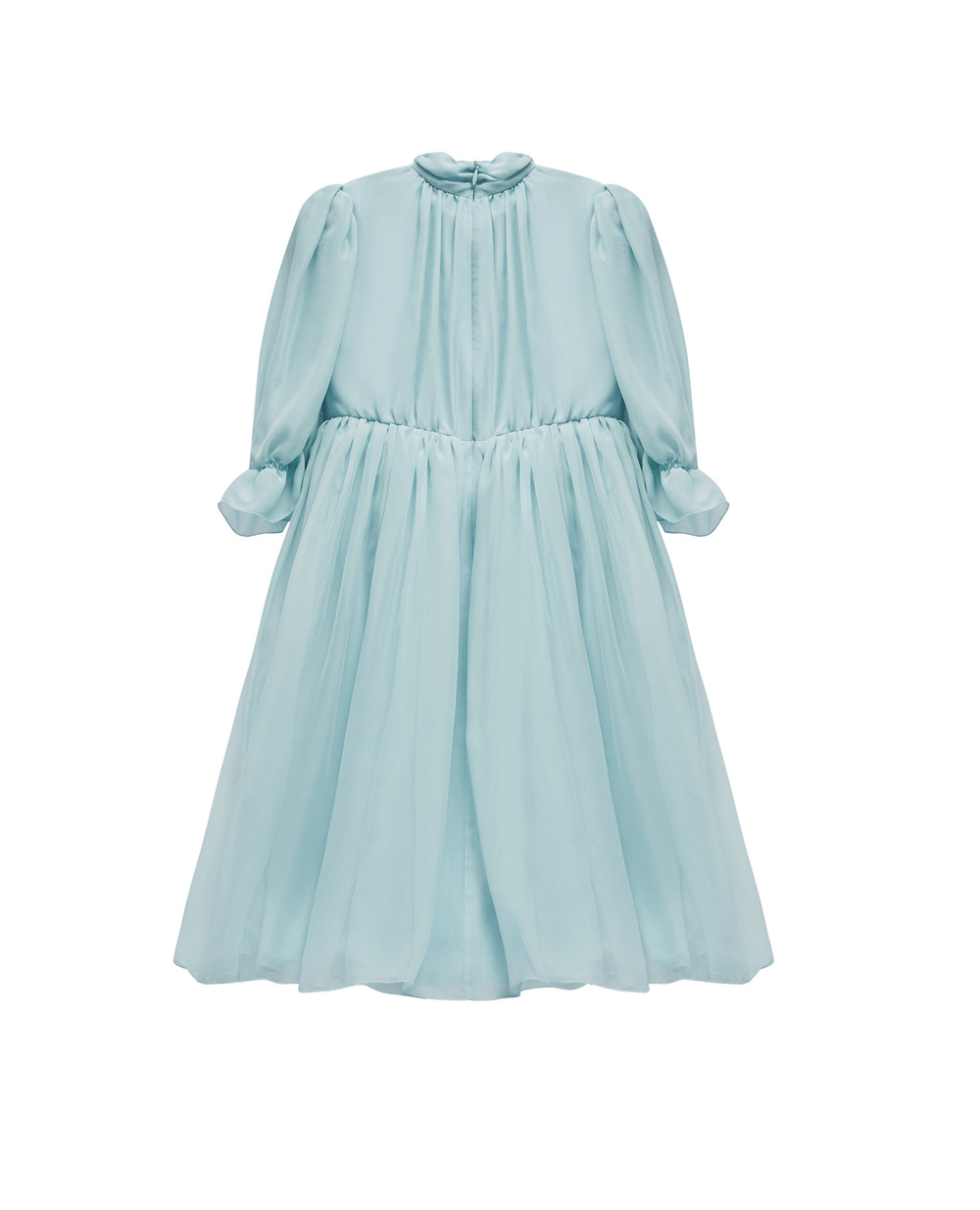 Шелковое платье Dolce&Gabbana Kids L52DP7-FU1AT-B, голубой цвет • Купить в интернет-магазине Kameron