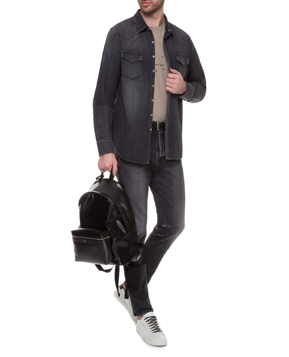 Джинсова сорочка Saint Laurent 579104-Y956U, сірий колір • Купити в інтернет-магазині Kameron