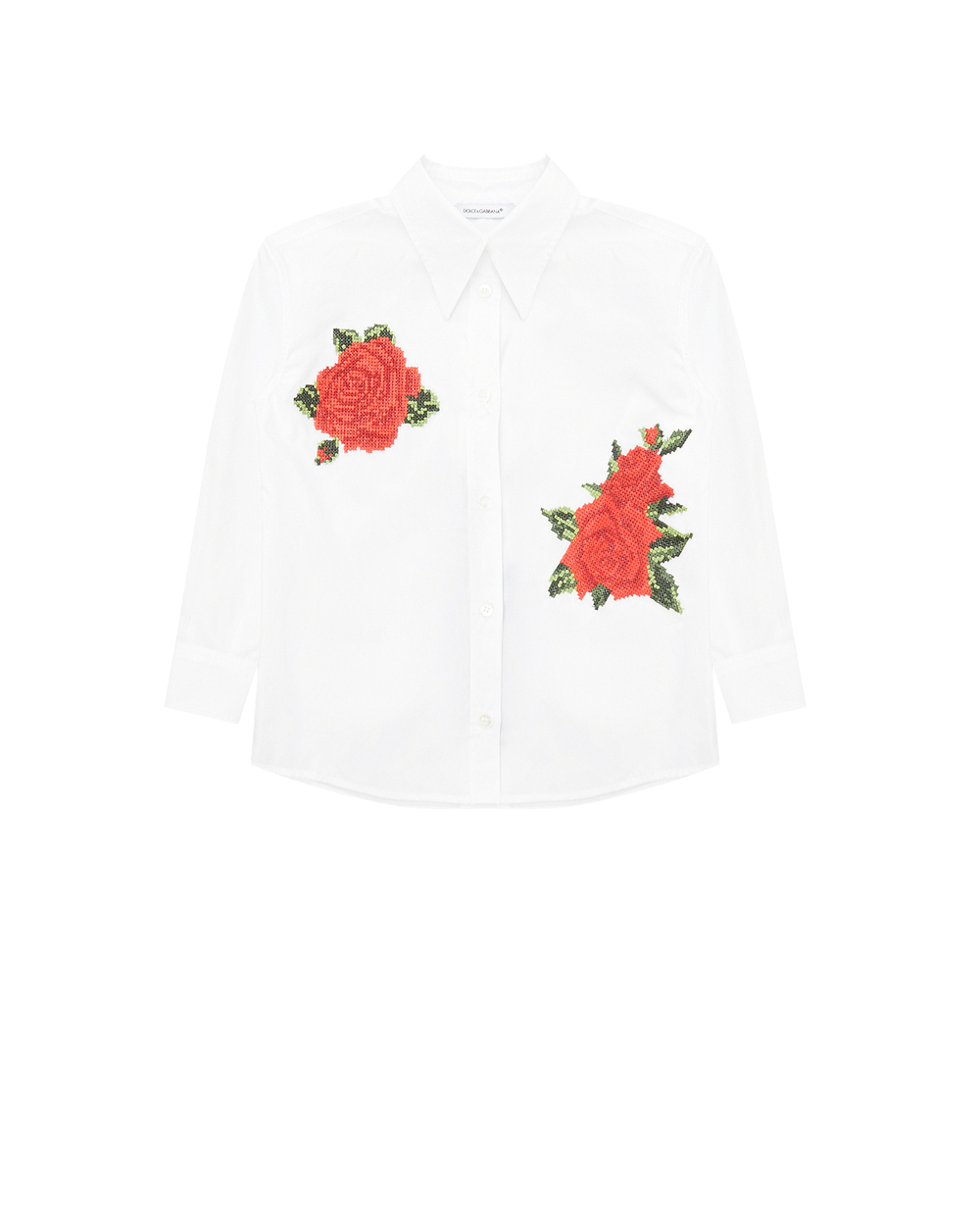 Детская рубашка Dolce&Gabbana Kids L55S10-FU5K9-S, белый цвет • Купить в интернет-магазине Kameron