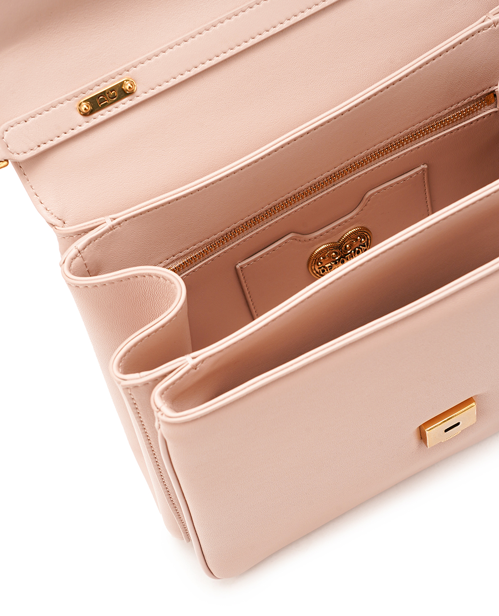 Кожаная сумка Devotion Soft Dolce&Gabbana BB7476-AF984, пудровый цвет • Купить в интернет-магазине Kameron