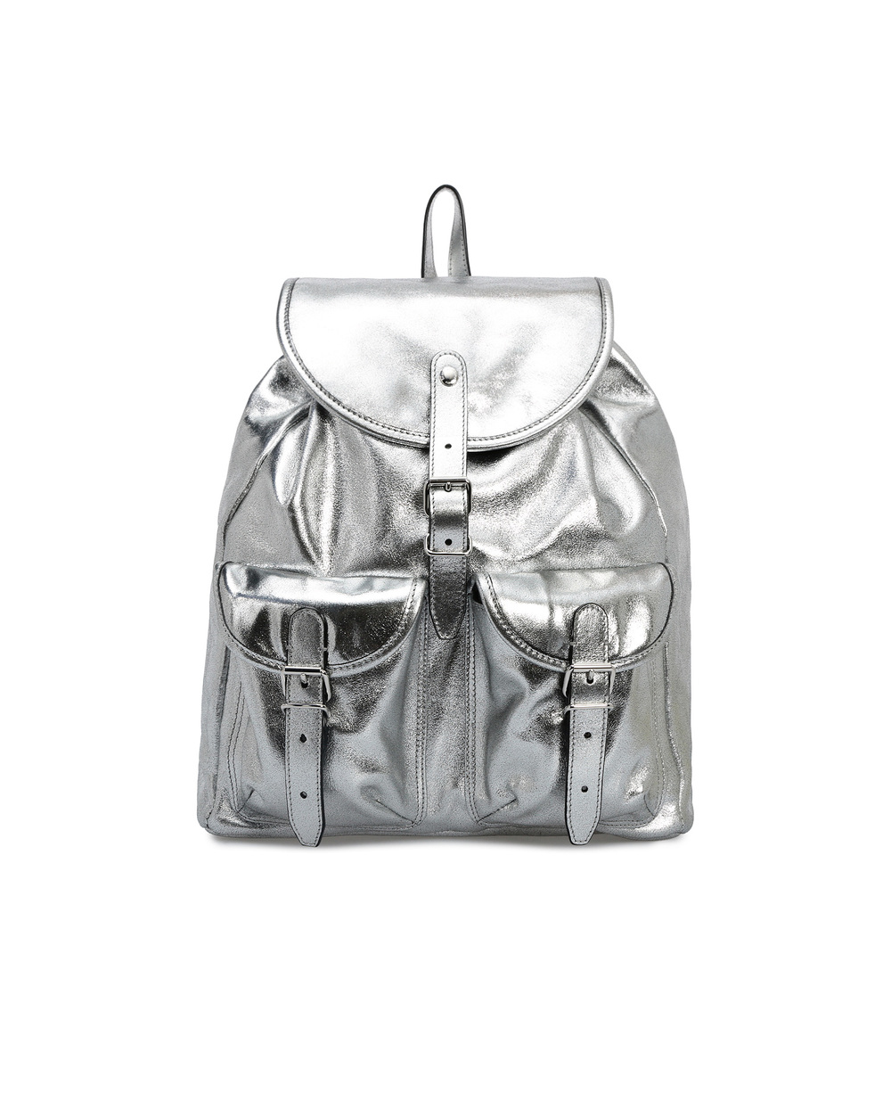 Кожаный рюкзак Saint Laurent 605113-1Q30N, серебряный цвет • Купить в интернет-магазине Kameron