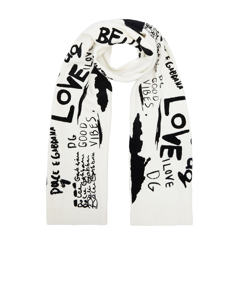 Вовняний шарф Dolce&Gabbana FXE28T-JBVK6, білий колір • Купити в інтернет-магазині Kameron