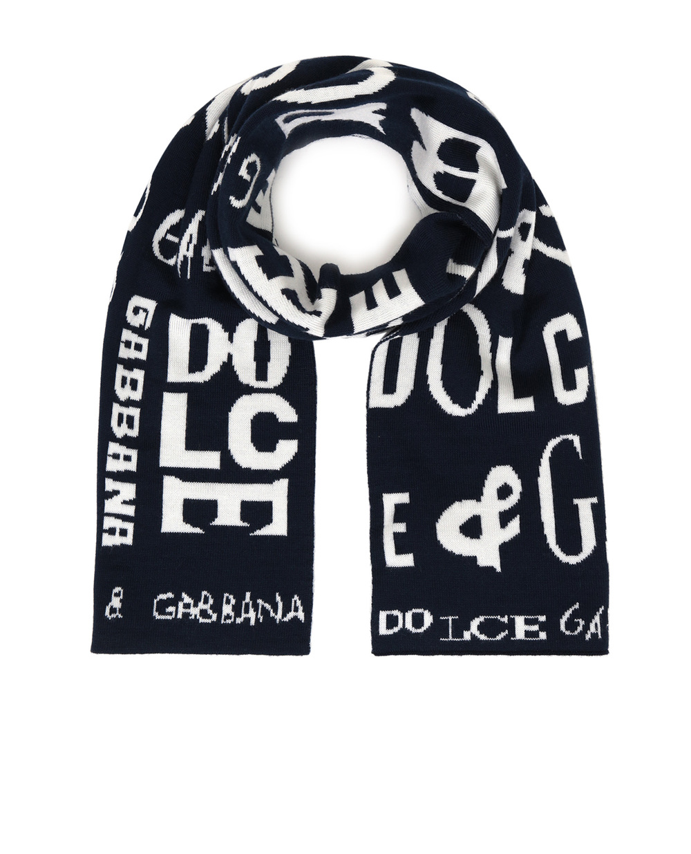 Шерстяной шарф Dolce&Gabbana LBKA67-JAVYK, синий цвет • Купить в интернет-магазине Kameron