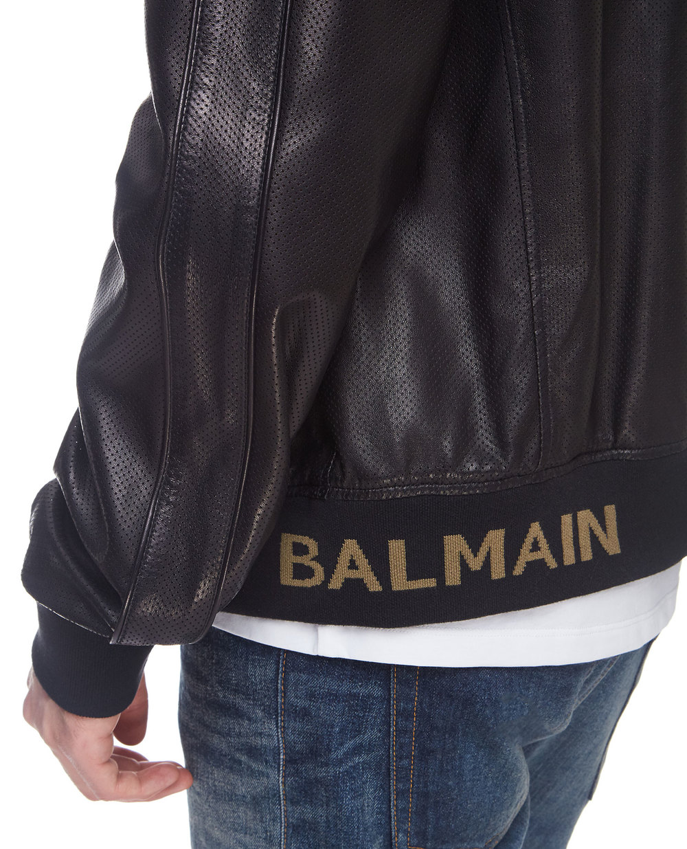 Кожаная куртка Balmain VH1TF011110L, черный цвет • Купить в интернет-магазине Kameron