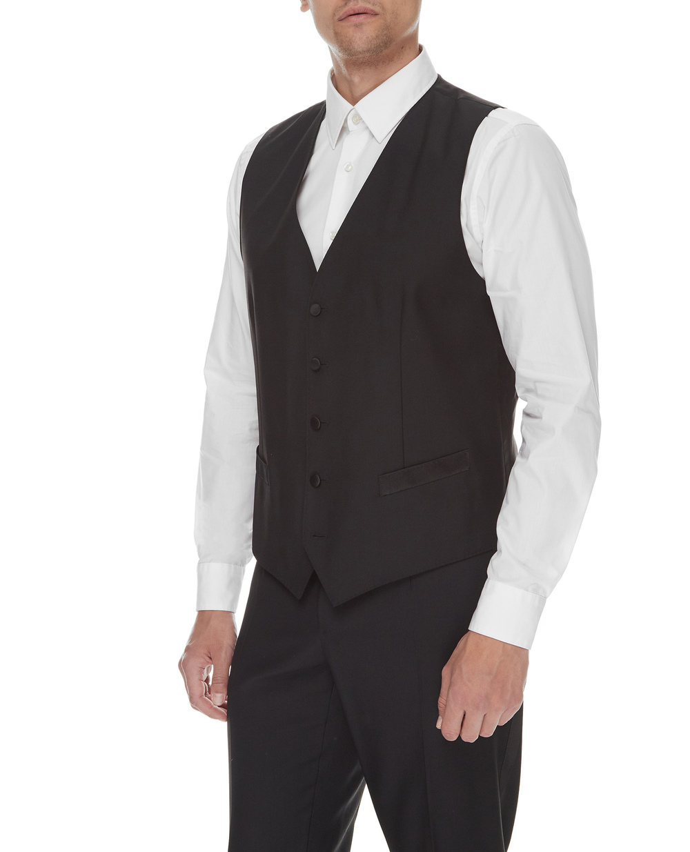 Вовняний костюм Martini (піджак, жилет, штани) Dolce&Gabbana GK2WMT-FU2Z8, чорний колір • Купити в інтернет-магазині Kameron