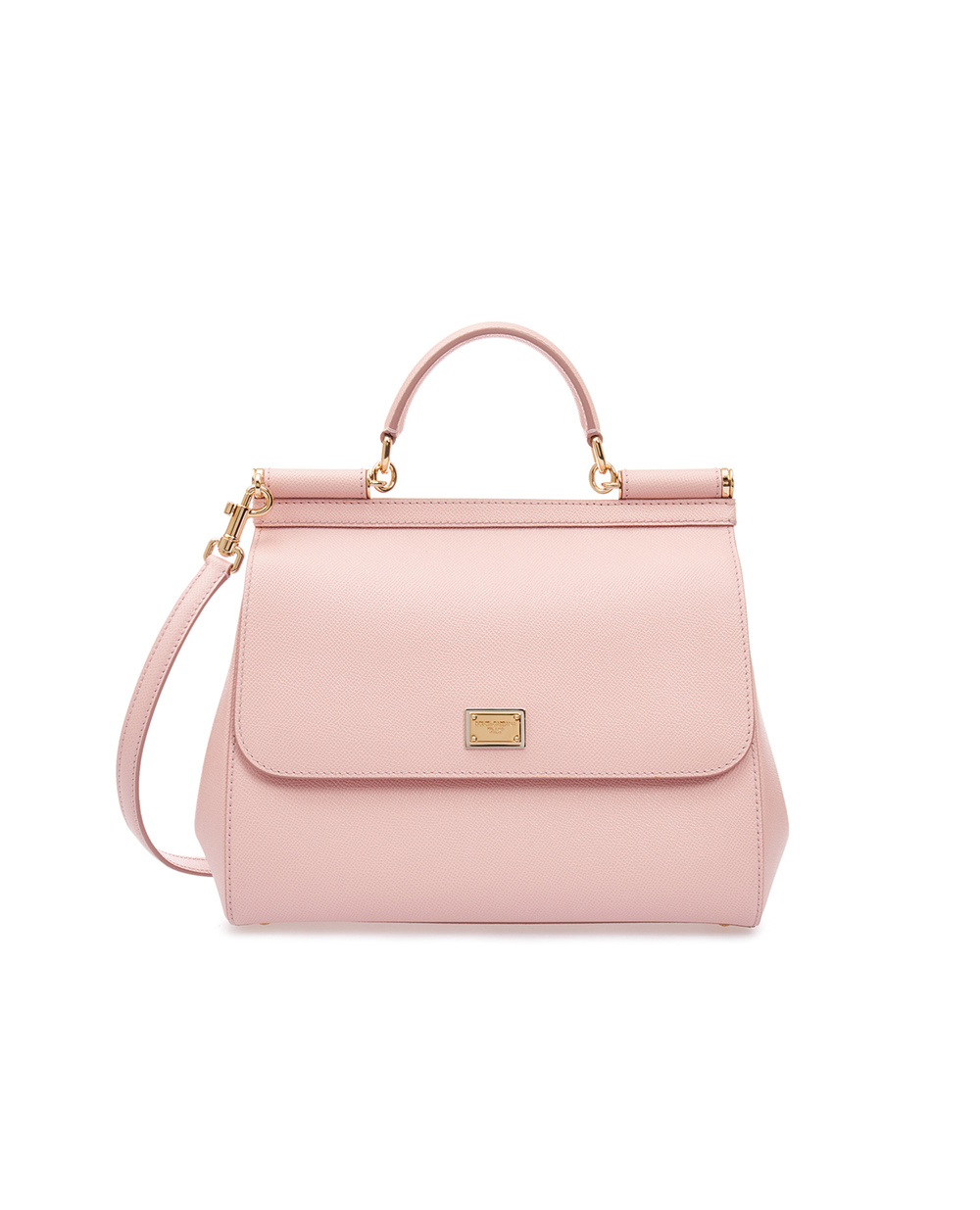 Кожаная сумка Sicily Dolce&Gabbana BB6235-A1001FW18, розовый цвет • Купить в интернет-магазине Kameron