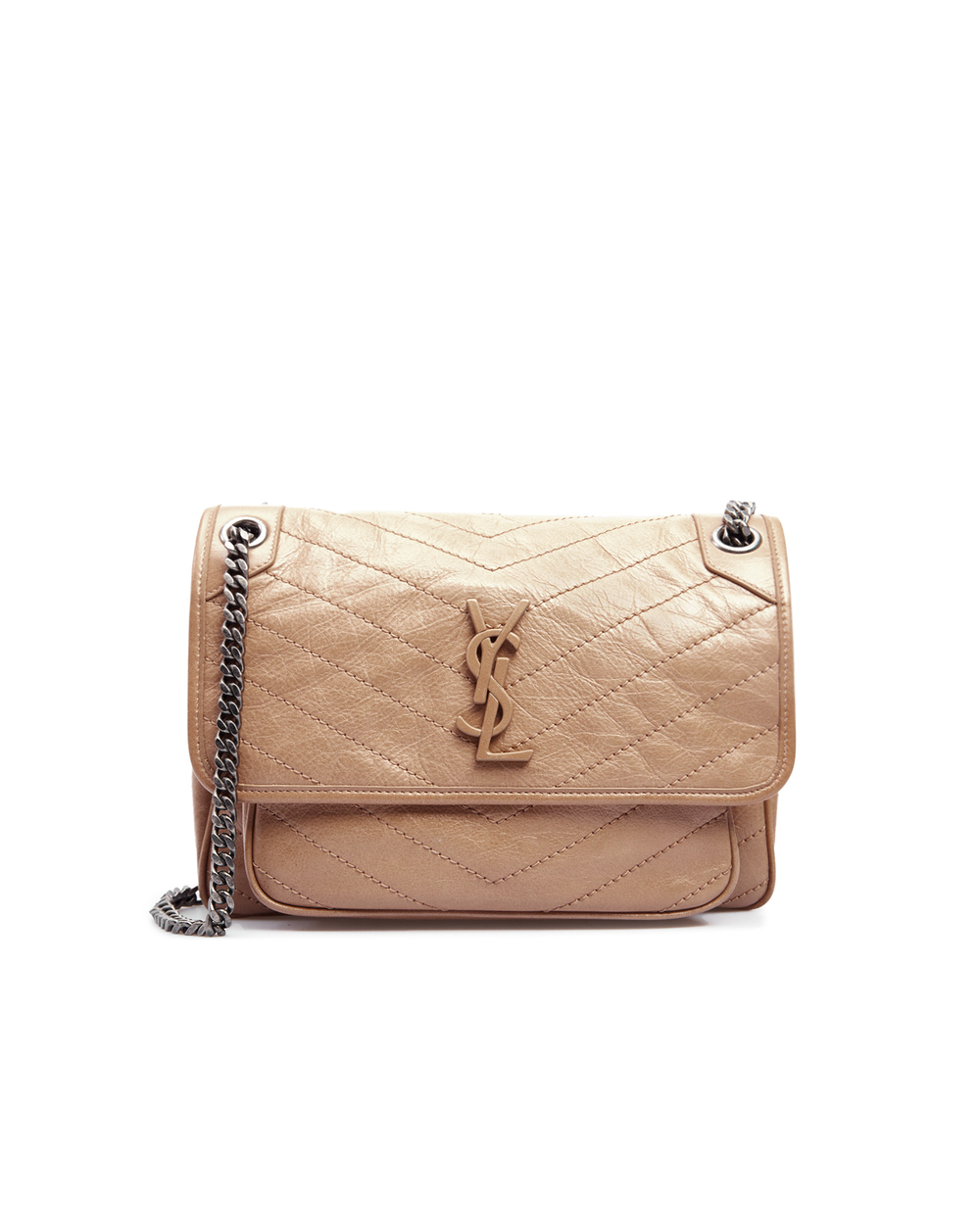 Шкіряна сумка Niki Medium Saint Laurent 633158-1YG04, бежевий колір • Купити в інтернет-магазині Kameron