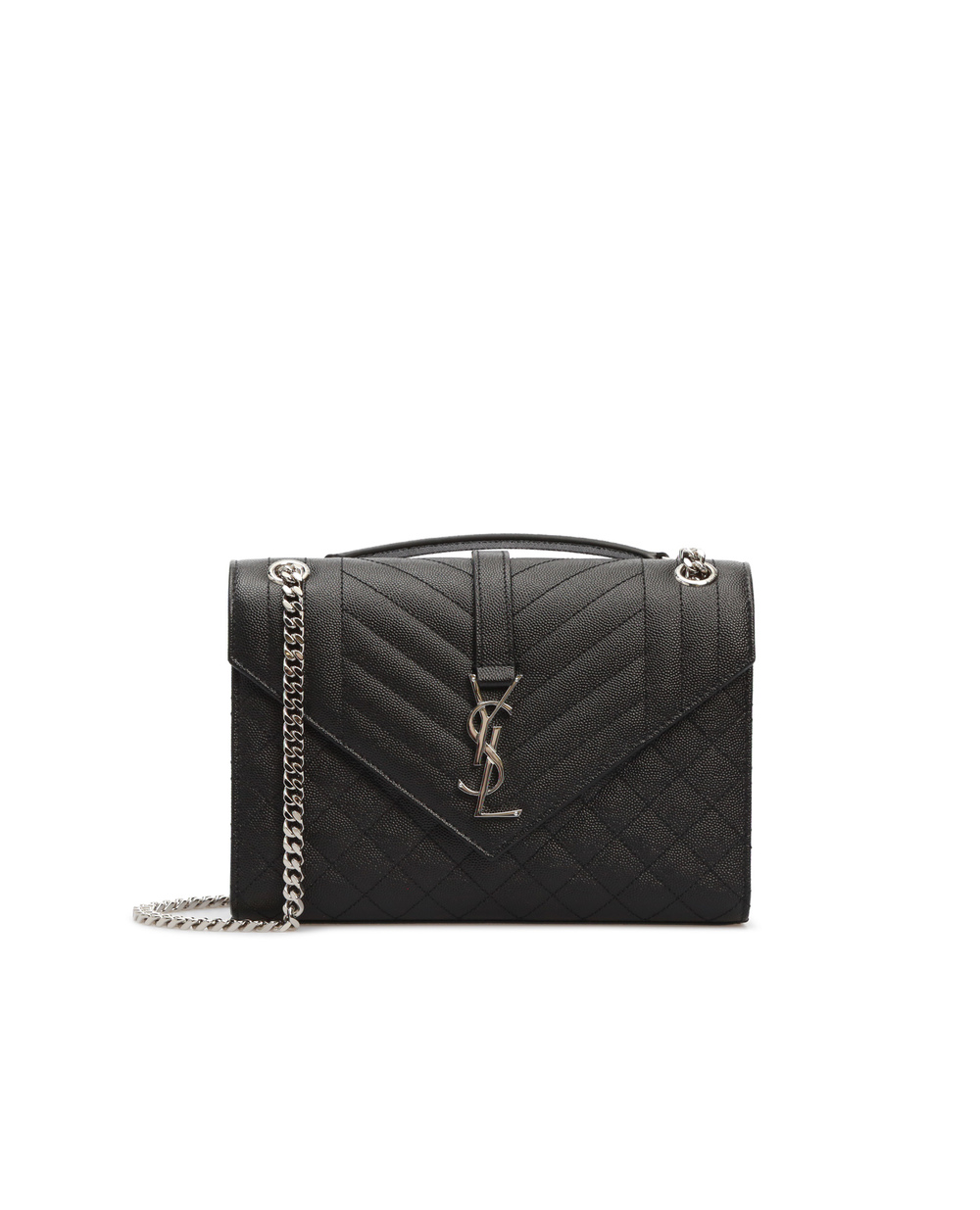 Шкіряна сумка Envelope Medium Saint Laurent 600185-BOW92, чорний колір • Купити в інтернет-магазині Kameron