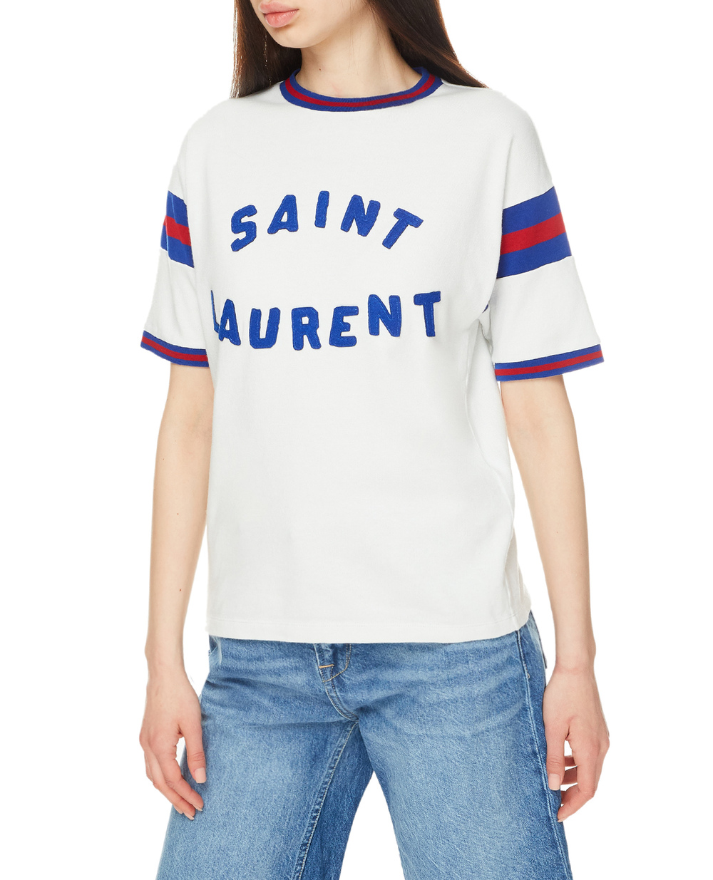 Футболка Saint Laurent 672869-Y36LO, білий колір • Купити в інтернет-магазині Kameron