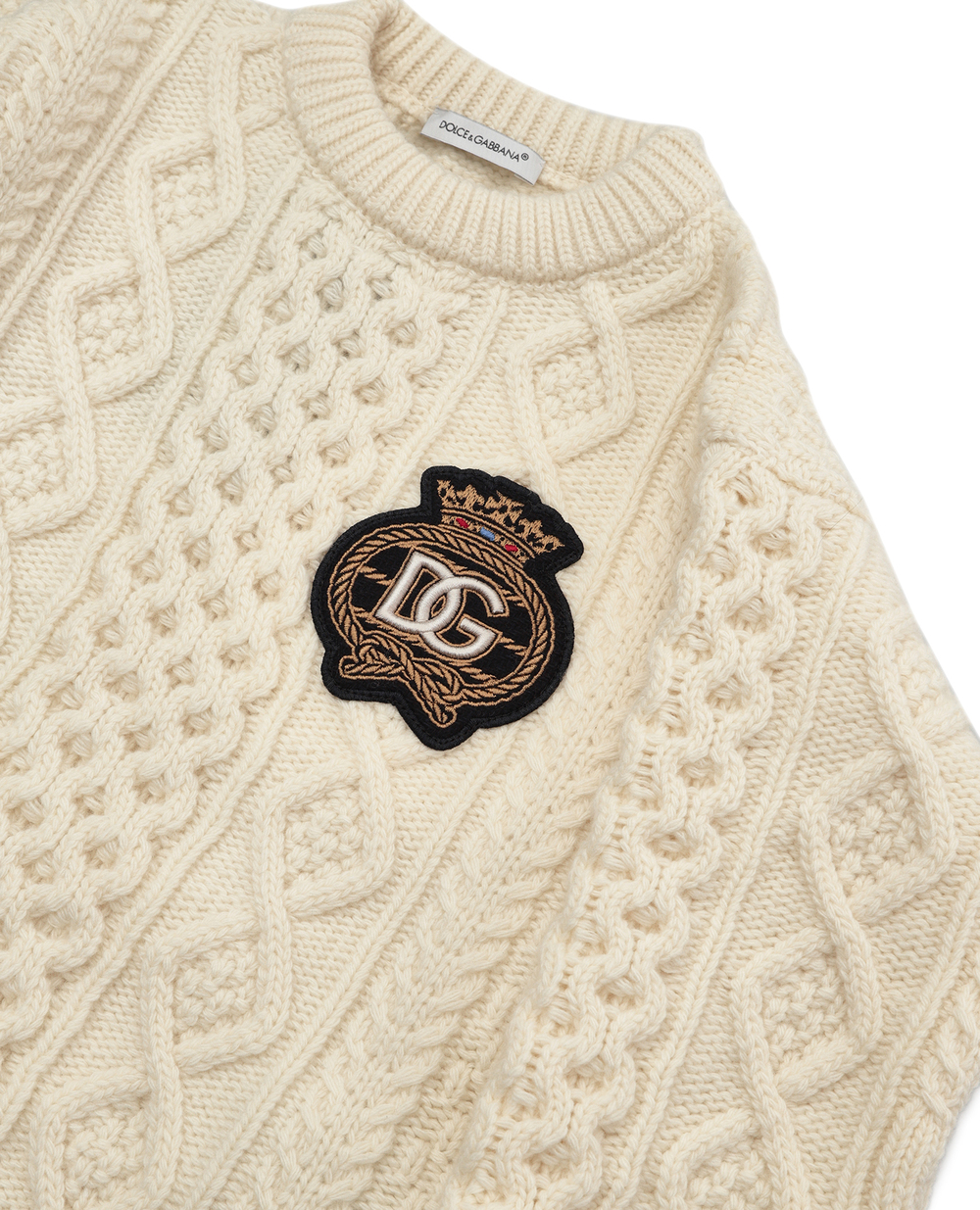 Детский шерстяной свитер Dolce&Gabbana Kids L4KWC8-JBVQ9-B, бежевый цвет • Купить в интернет-магазине Kameron
