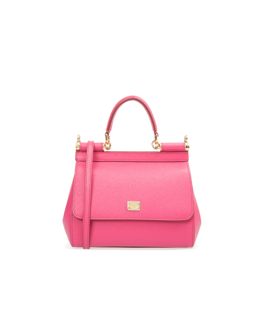 Кожаная cумка Sicily small Dolce&Gabbana BB6003-A1001FW18, розовый цвет • Купить в интернет-магазине Kameron