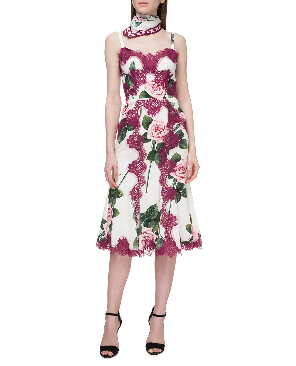 Шелковое платье Dolce&Gabbana F6YU8T-FSAZD, разноцветный цвет • Купить в интернет-магазине Kameron