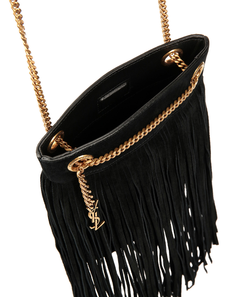 Замшова сумка Grace small Saint Laurent 633753-0U0IW-, чорний колір • Купити в інтернет-магазині Kameron