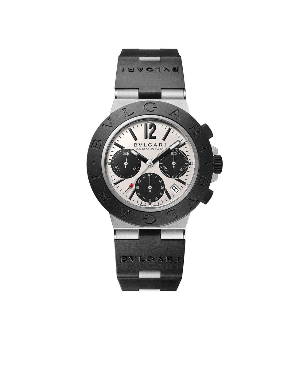 Годинник Aluminium Bulgari 103383, чорний колір • Купити в інтернет-магазині Kameron