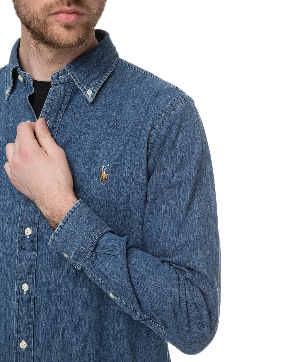 Джинсовая рубашка Polo Ralph Lauren 710548537001, синий цвет • Купить в интернет-магазине Kameron
