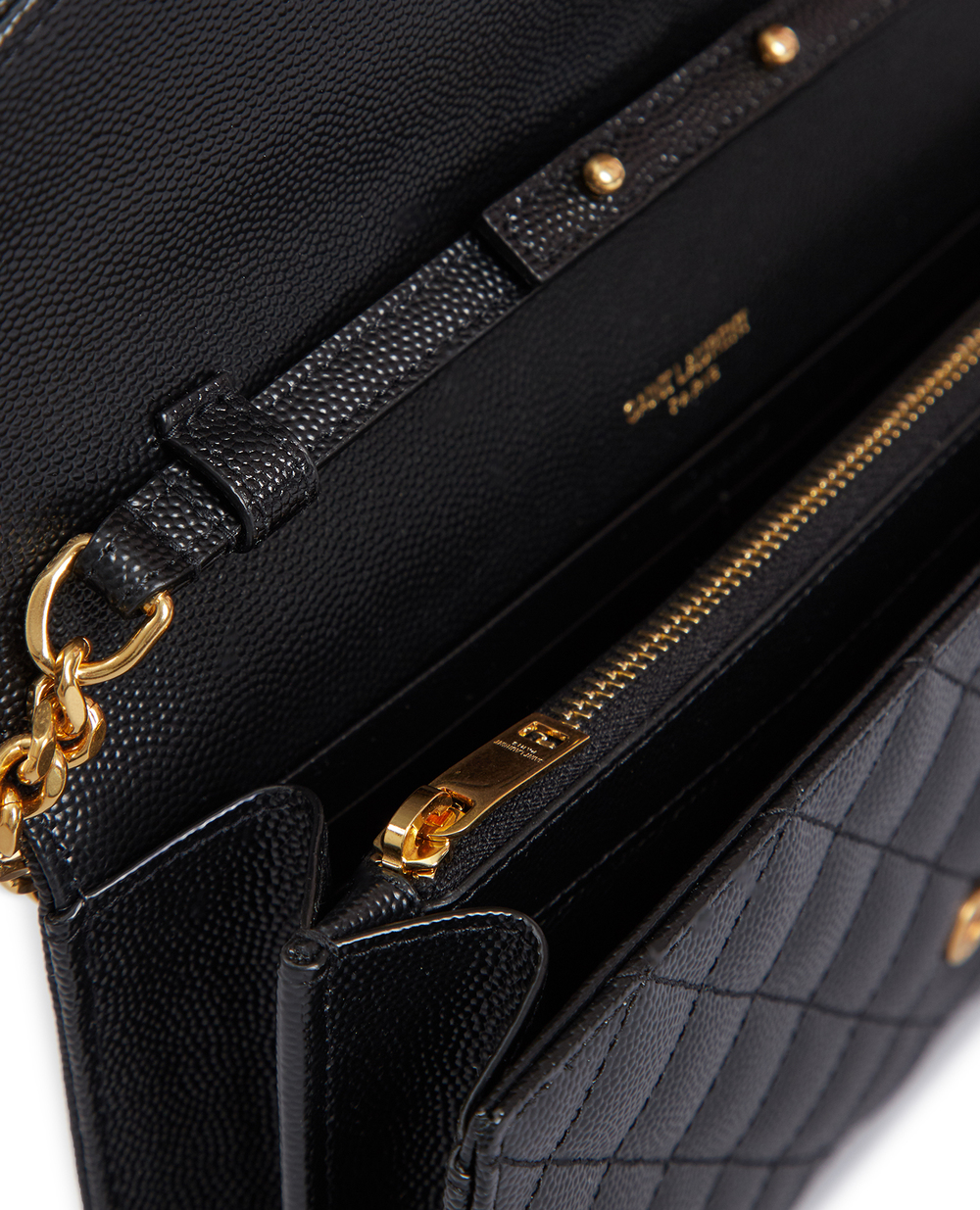 Кожаная сумка Envelope Chain Wallet Saint Laurent 620280-BOW91, черный цвет • Купить в интернет-магазине Kameron